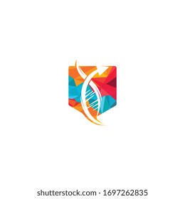 Diseño de ADN humano y logo genético.