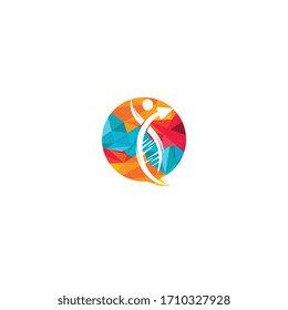 Human DNA and genetic logo design.