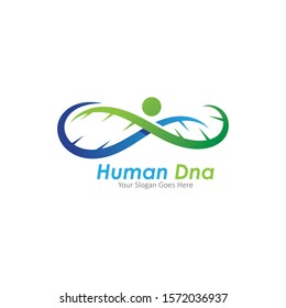 Human DNA and genetic vector icon design