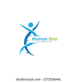 Human DNA and genetic vector icon design