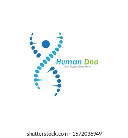 Human DNA and genetic vector icon design
