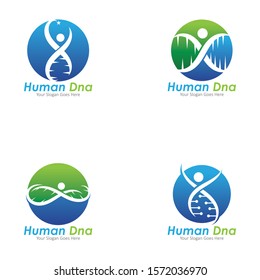 Human DNA and genetic vector icon design