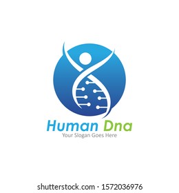 Human DNA and genetic vector icon design