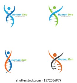 Human DNA and genetic vector icon design