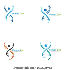 Human DNA and genetic vector icon design