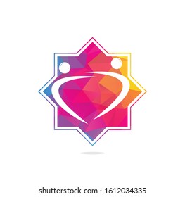 Human DNA and genetic vector icon design. DNA and human character logo.
