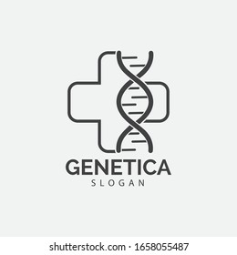 Human DNA and genetic vector icon design illustration