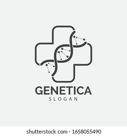 Human DNA and genetic vector icon design illustration
