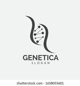 Design-Illustration der menschlichen DNA und genetischen Vektorillustration