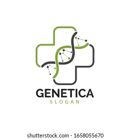 Human DNA and genetic vector icon design illustration