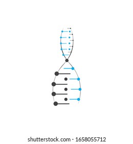 Human DNA and genetic vector icon design illustration