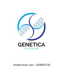 Human DNA and genetic vector icon design illustration