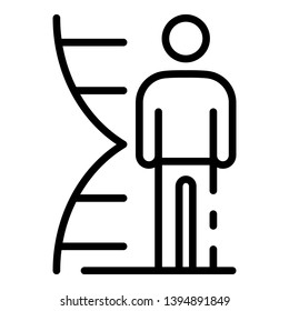 Human DNA icon. Outline human DNA vector icon for web design isolated on white background