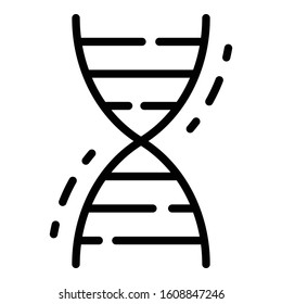 Human dna icon. Outline human dna vector icon for web design isolated on white background