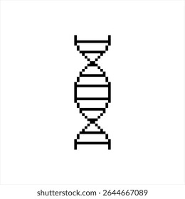 Human Dna Icon Pixel Art, Deoxyribonucleic Acid Vector Art Illustration, Pixelated Form