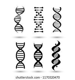 Set Dna Symbols Illustration Deoxyribonucleic Acid Stock Vector ...