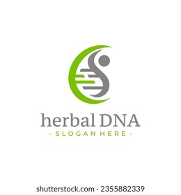 Vector de diseño del logo de la hoja de ADN humana. Plantilla de símbolo de atención médica.