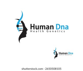 Logotipo do DNA humano conceito de design criativo saúde psicologia médica