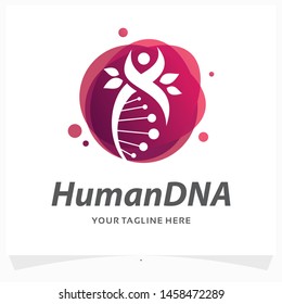 Human DNA Logo Design Template