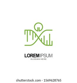 human dna logo design and template