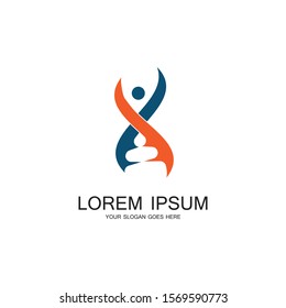 Human DNA logo icon design-vector
