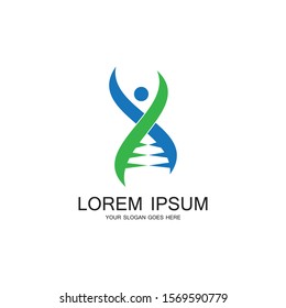 Human DNA logo icon design-vector