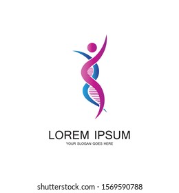 Human DNA logo icon design-vector
