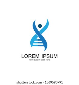 Human DNA logo icon design-vector