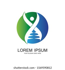 Human DNA logo icon design-vector