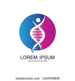 Human DNA logo icon design-vector