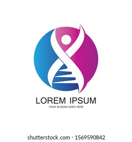 Human DNA logo icon design-vector