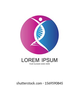 Human DNA logo icon design-vector