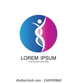 Human DNA logo icon design-vector
