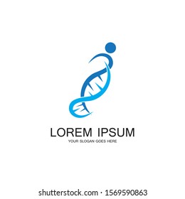Human DNA logo icon design-vector