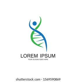 Human DNA logo icon design-vector