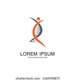 Human DNA logo icon design-vector