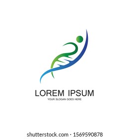 Human DNA logo icon design-vector