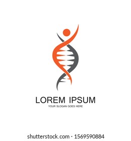 Human DNA logo icon design-vector