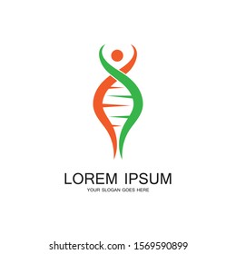 Human DNA logo icon design-vector