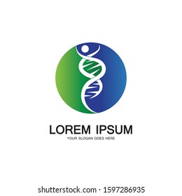Human DNA logo icon design-vector
