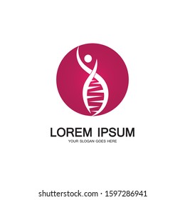 Human DNA logo icon design-vector