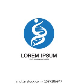 Human DNA logo icon design-vector