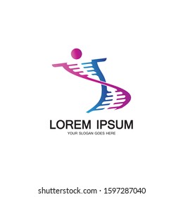 Human DNA logo icon design-vector