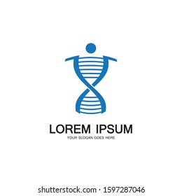 Human DNA logo icon design-vector