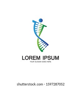 Human DNA logo icon design-vector