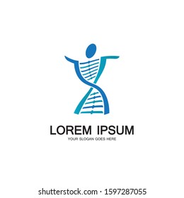 Human DNA logo icon design-vector