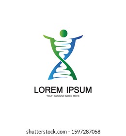 Human DNA logo icon design-vector