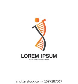 Human DNA logo icon design-vector