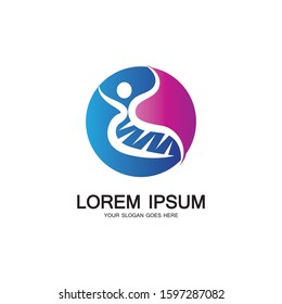 Human DNA logo icon design-vector