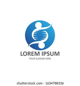 Human DNA logo icon design-vector
